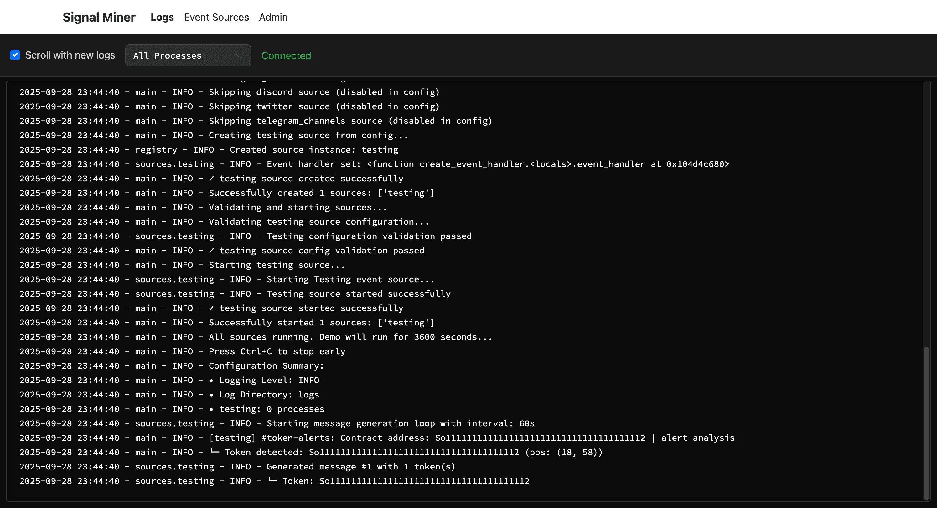 signalminer screenshot 1